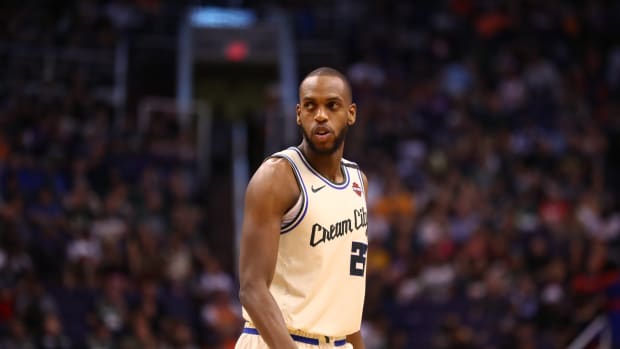 Mar 8, 2020; Phoenix, Arizona, USA; Milwaukee Bucks forward Khris Middleton (22) against the Phoenix Suns at Talking Stick Resort Arena. Mandatory Credit: Mark J. Rebilas-USA TODAY Sports